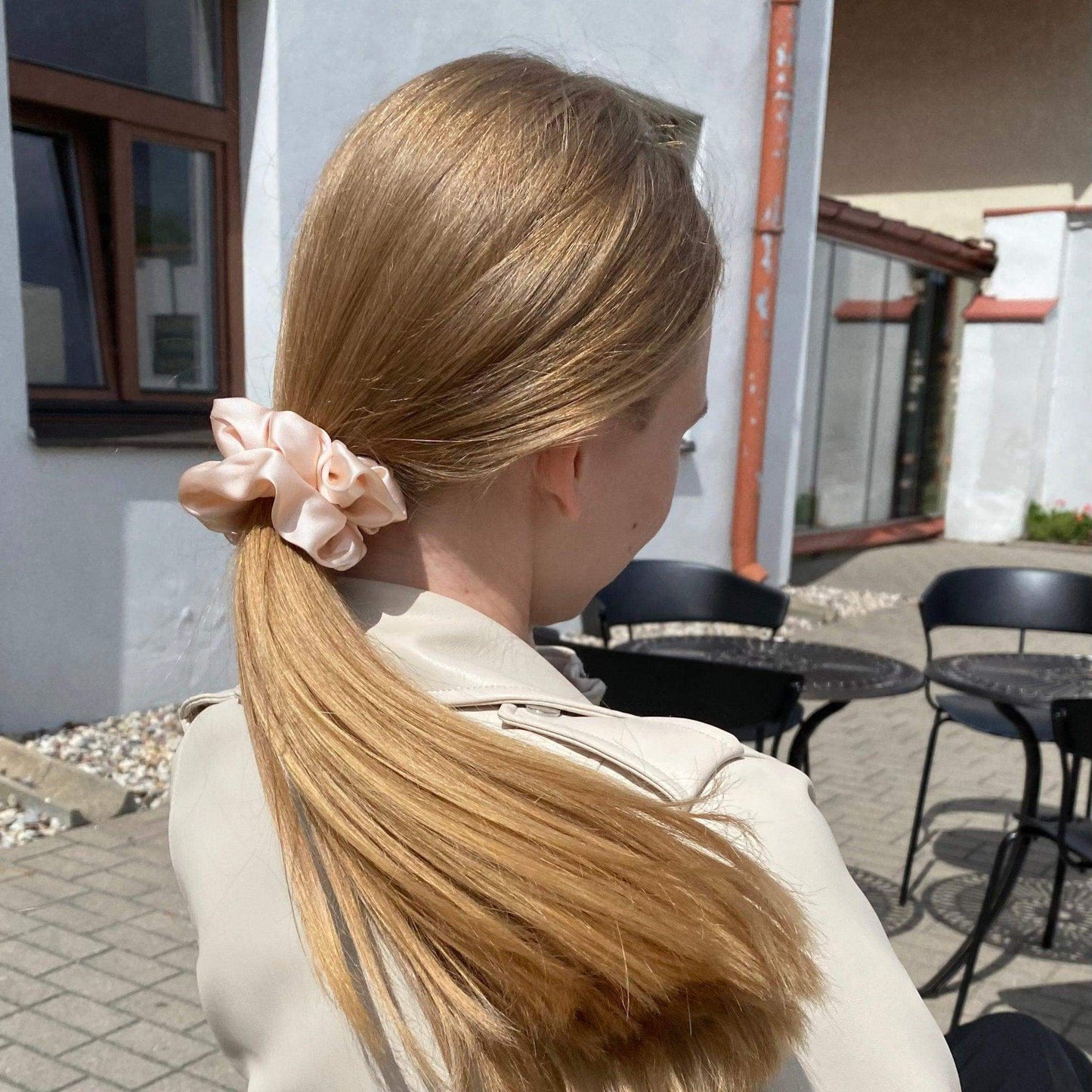Baby pink šilkinė gumytė - MAMA MADE
