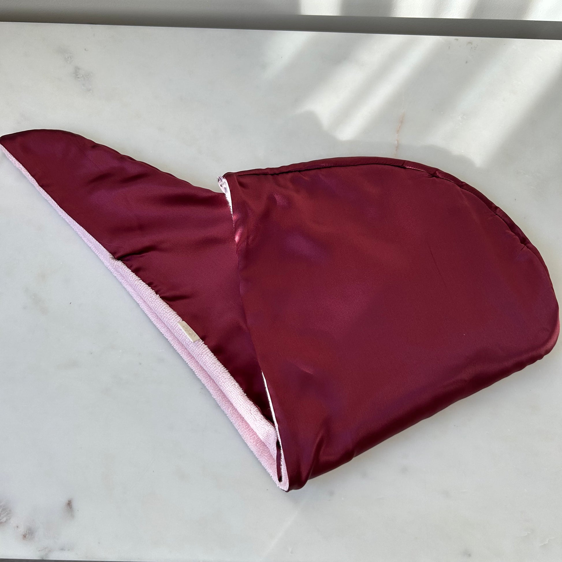 Šilkinis plaukų rankšluostis - vyno - MAMA MADE