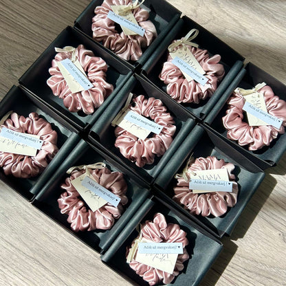 Šilkinė plaukų gumytė - pelenų rožinė - MAMA MADE
