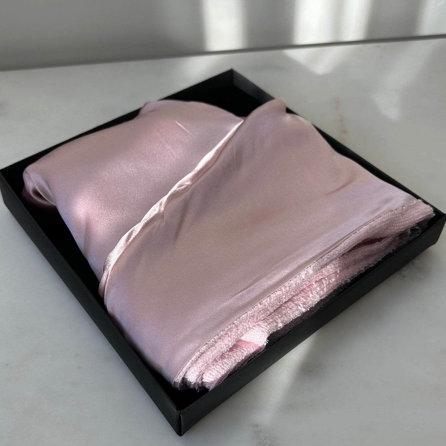 Šilkinis plaukų rankšluostis - pelenų rožinė - MAMA MADE