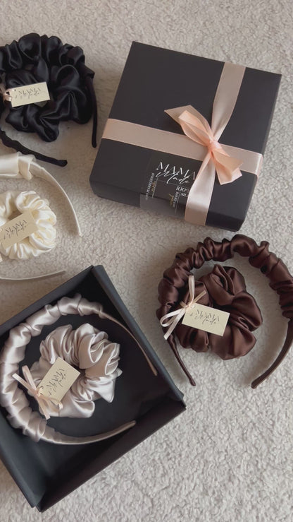 Šilkinio lankelio ir plaukų gumytės rinkinys